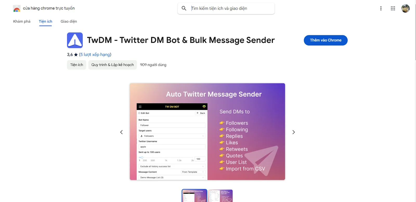 TwDM – Twitter DM Bot & Bulk Message Sender